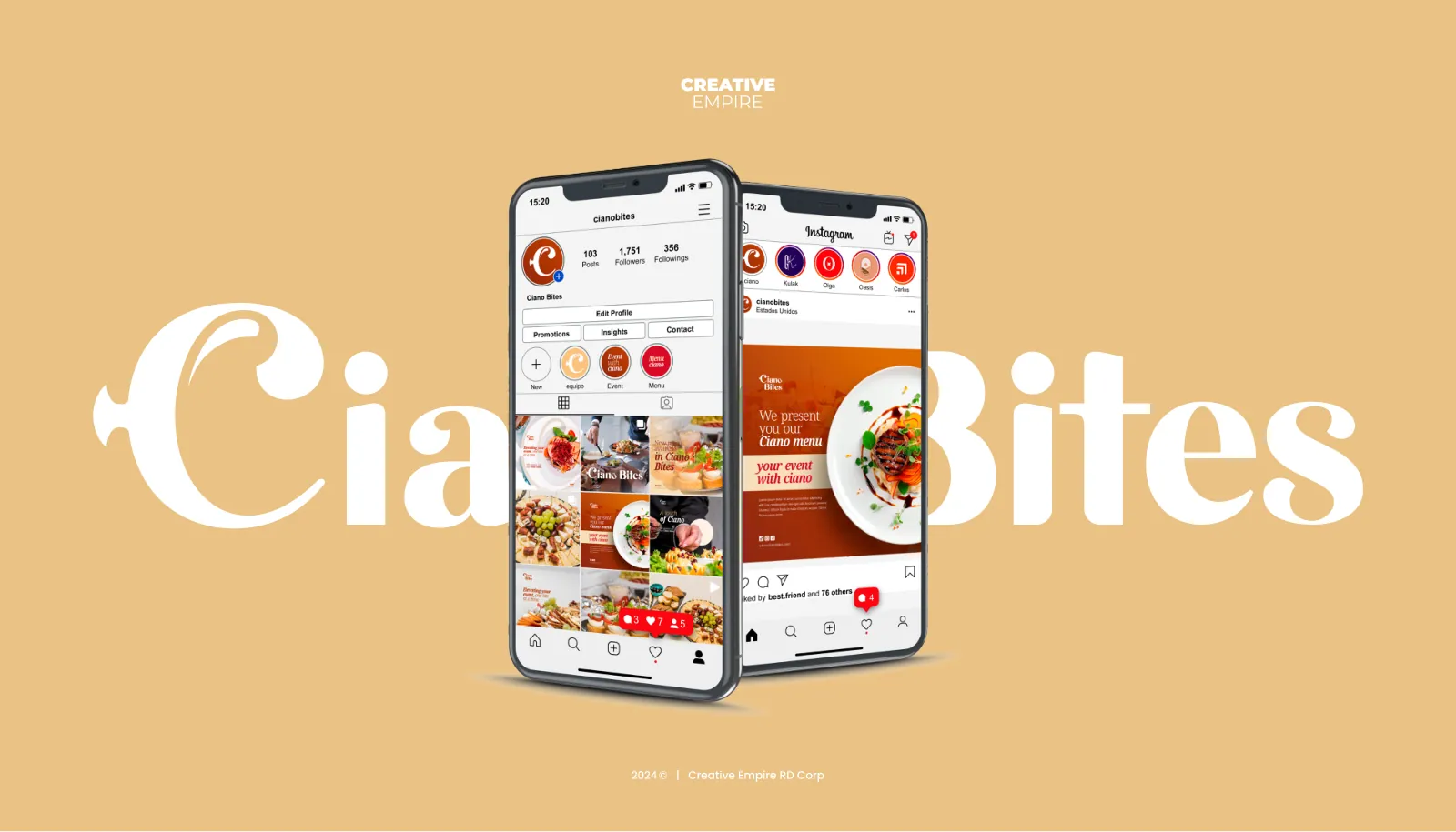 Ciano Bites: aplicación de la identidad 7